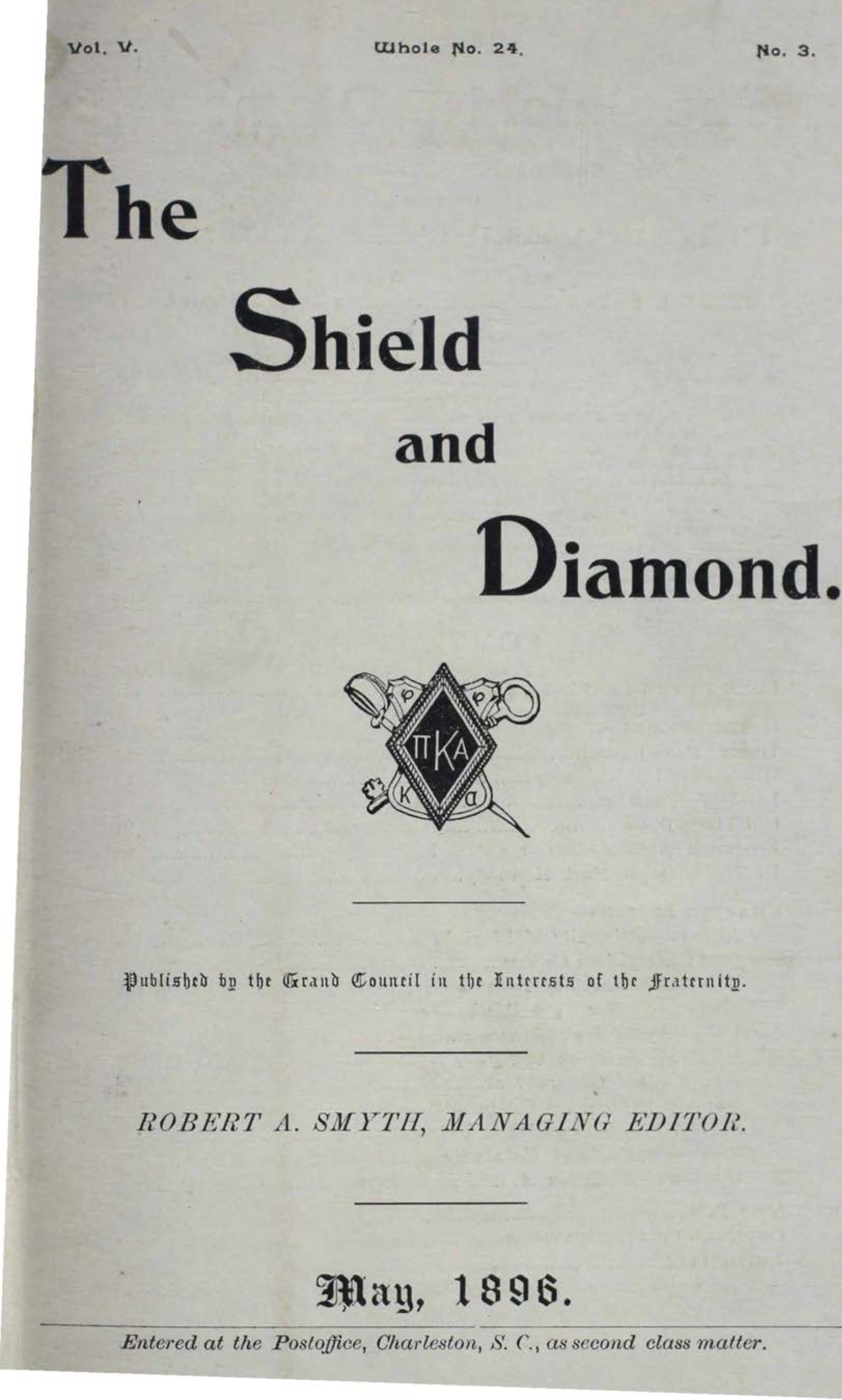 Shield and Diamond, Vol. 5, No. 3, May 1896